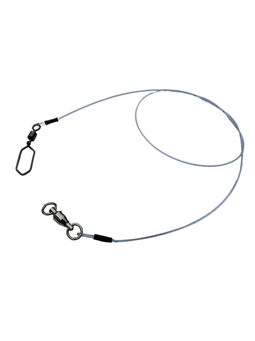 0,90 mm-es készre szerelt fluorocarbon előke, biztonsági kapoccsal - csukázáshoz (2 DB)